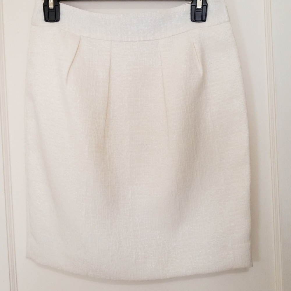NEW Banana Republic Embossed Skirt - Cream, Sz 2P